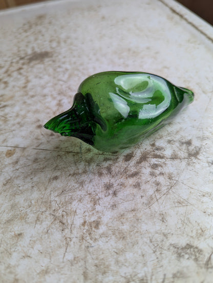Vintage Murano Style Hand-Blown Art Glass Green Pepper Fruit - Damaged Stem