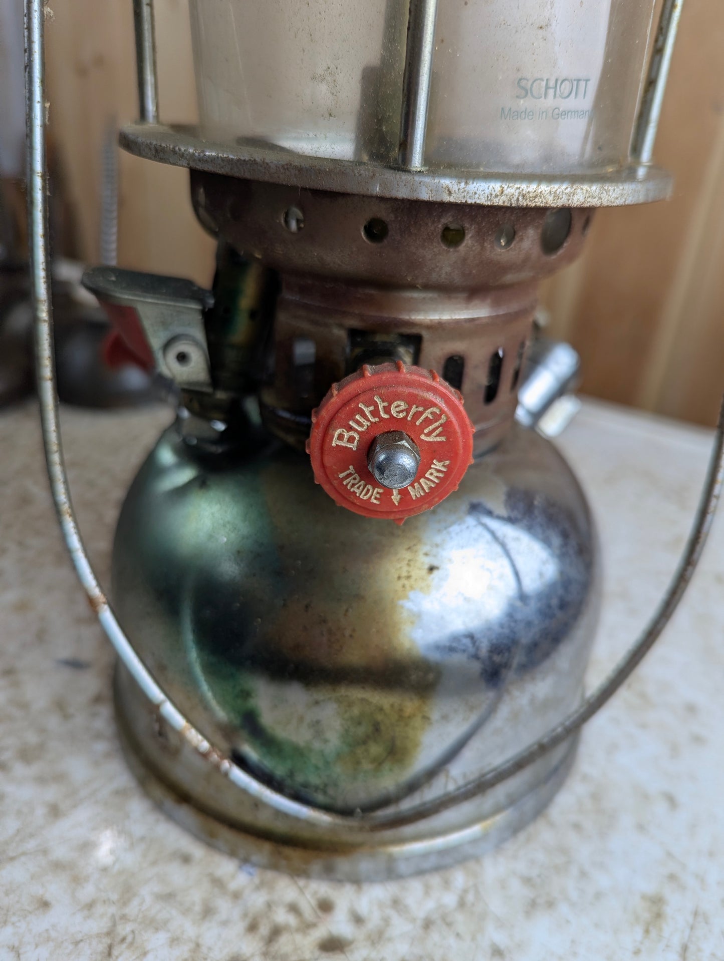 Vintage Butterfly Kerosene Pressure Lantern - Untested