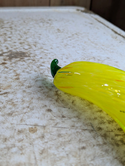 Vintage Murano Style Hand-blown Art Glass Banana Pepper Fruit