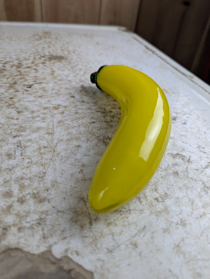 Vintage Murano Style Hand-blown Art Glass Banana Fruit