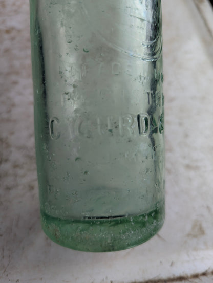 Chas Gurd Co Montreal Aqua Glass Embossed Antique Soda Bottle