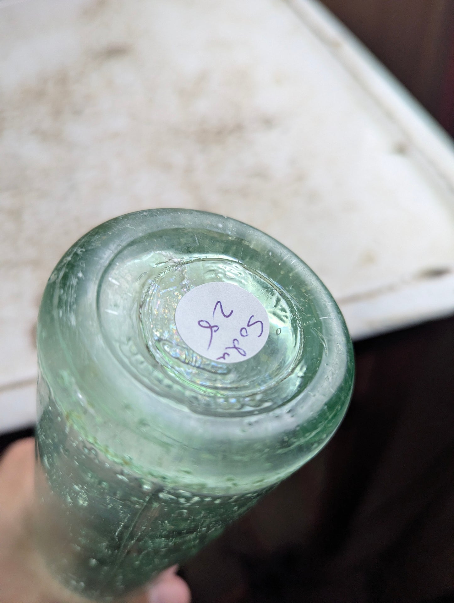 Chas Gurd Co Montreal Aqua Glass Embossed Antique Soda Bottle