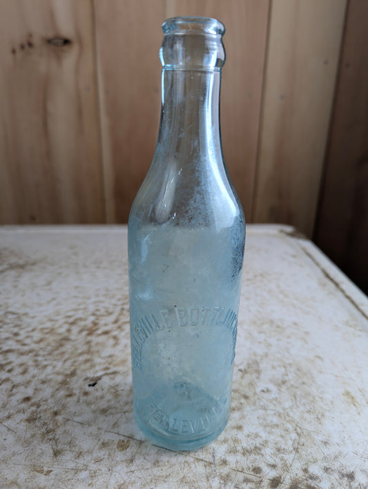 Belleville Bottling Company Antique Embossed Aqua Blue Glass Soda Bottle