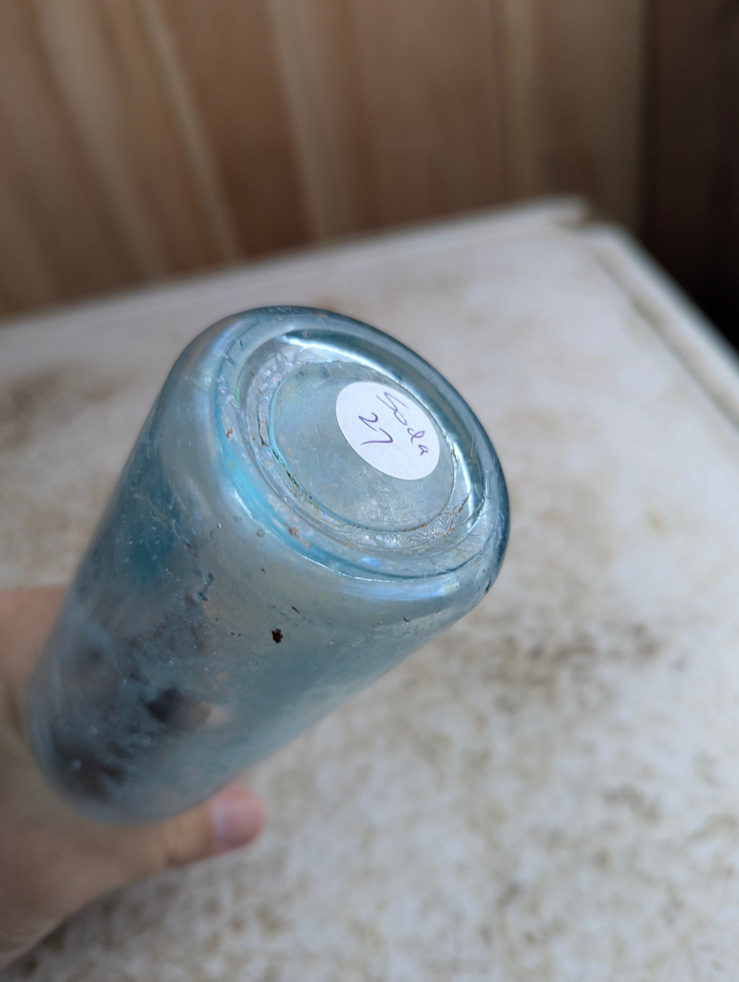 Belleville Bottling Company Antique Embossed Aqua Blue Glass Soda Bottle