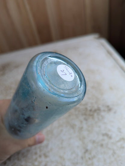 Belleville Bottling Company Antique Embossed Aqua Blue Glass Soda Bottle
