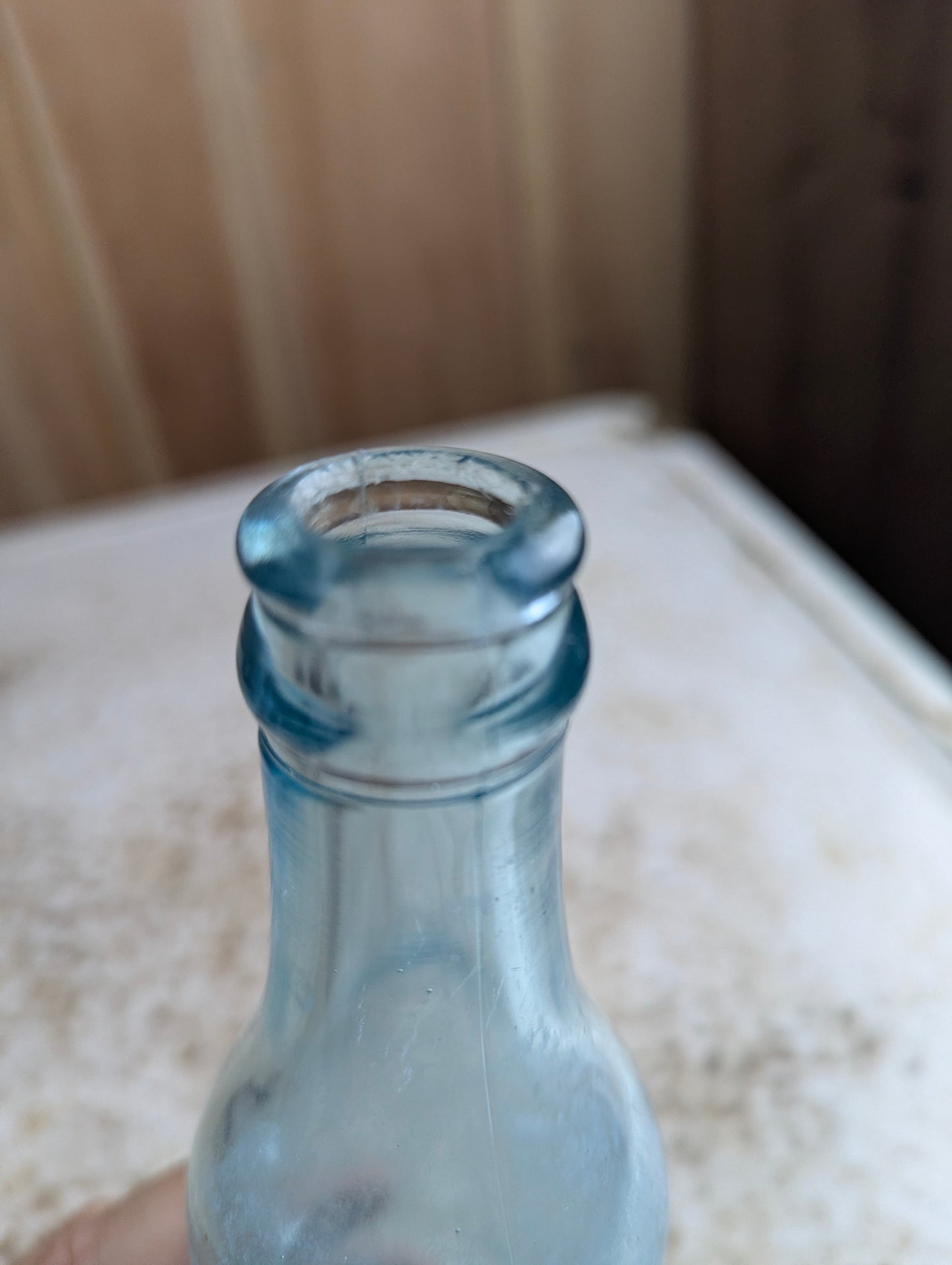 Belleville Bottling Company Antique Embossed Aqua Blue Glass Soda Bottle