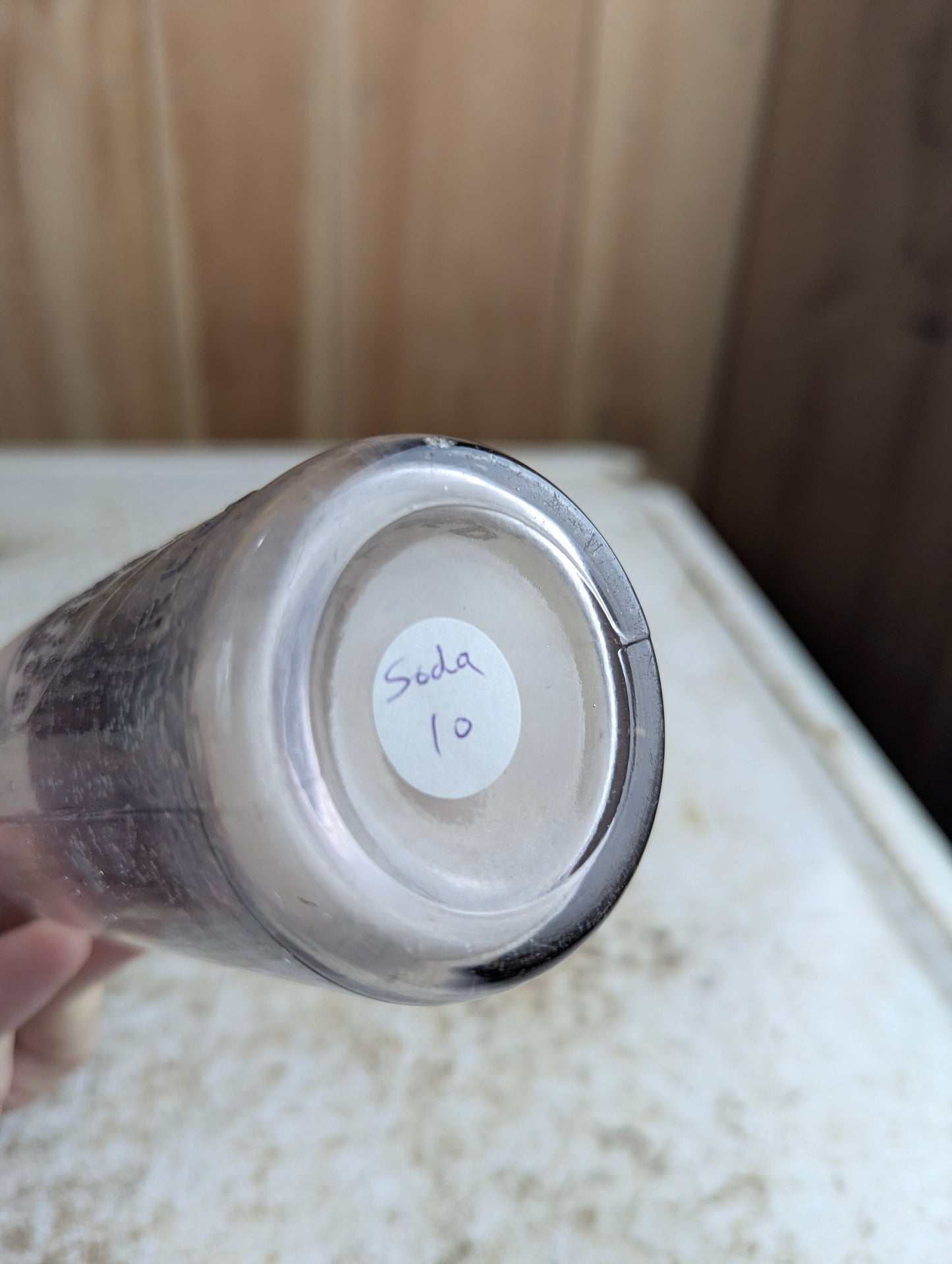 Niagra Falls Bottling Works Antique Embossed Amethyst Maganese Glass Soda Bottle