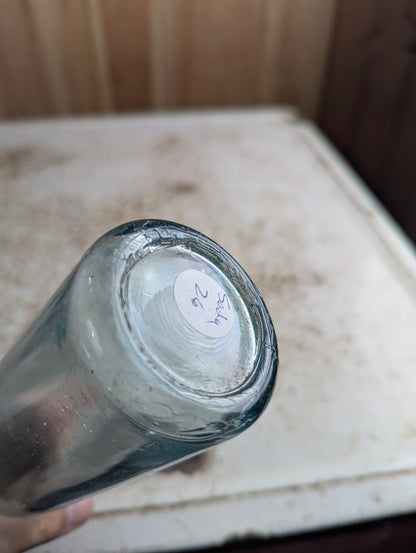 Chas.L.Horsman Campbellford Antique Embossed Aqua Blue Glass Soda Bottle