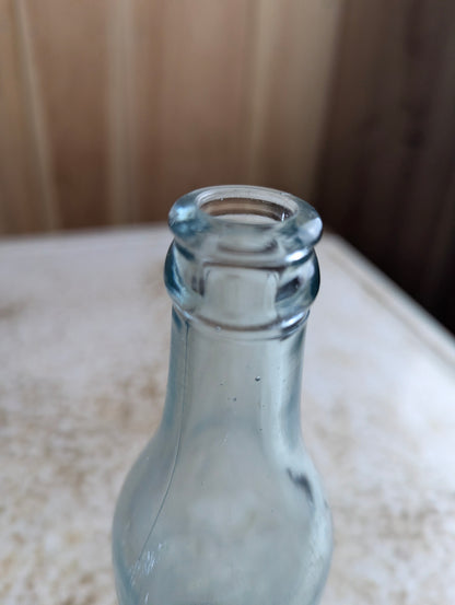 Chas.L.Horsman Campbellford Antique Embossed Aqua Blue Glass Soda Bottle