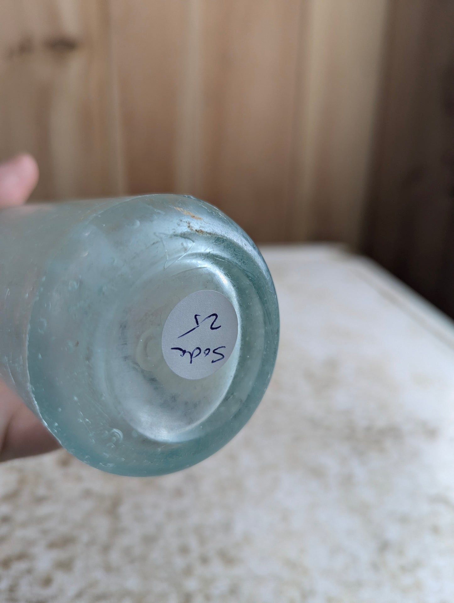 Antique Aqua  Glass Hutchinson Soda Bottle