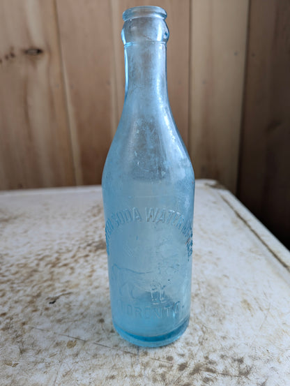 United Soda Water Mfc Co Toronto Antique Lion Embossed Aqua Blue Glass Soda Bottle