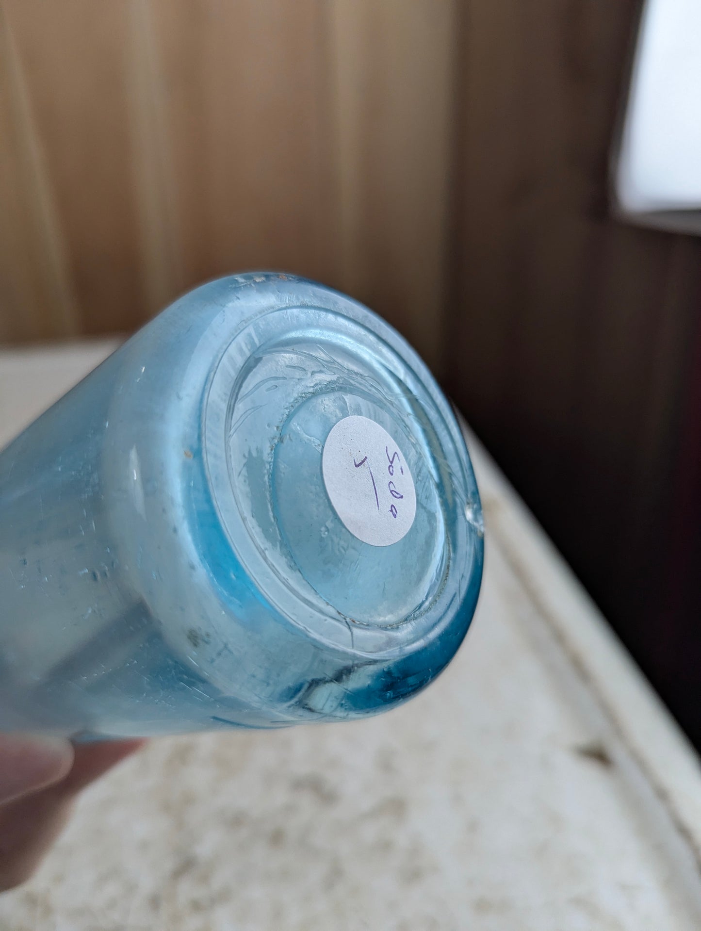 United Soda Water Mfc Co Toronto Antique Lion Embossed Aqua Blue Glass Soda Bottle