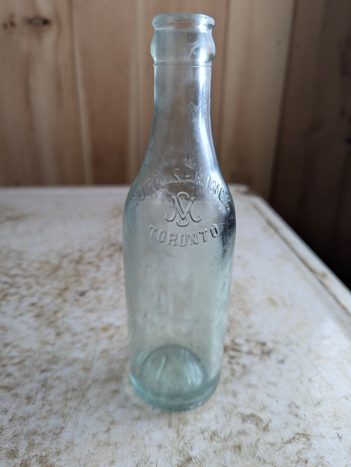 York Springs Toronto Antique Embossed Glass Soda Bottle