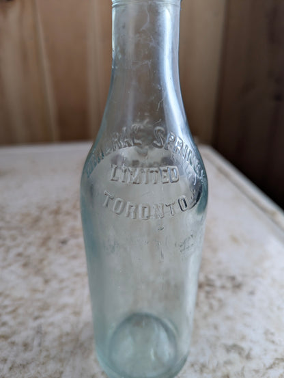 York Springs Toronto Antique Embossed Glass Soda Bottle
