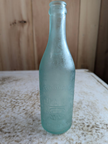Toronto Soda Works Antique Embossed Aqua Glass Soda Bottle