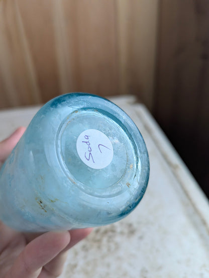 Star Beverage Co Toronto Antique Embossed Aqua Blue Glass Soda Bottle