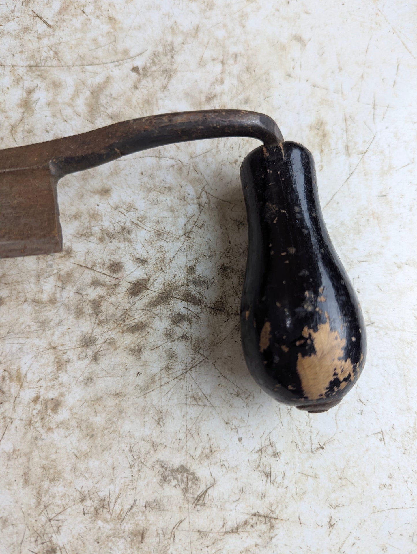 Vintage 10" Draw Knife with Wood Handles - no mark
