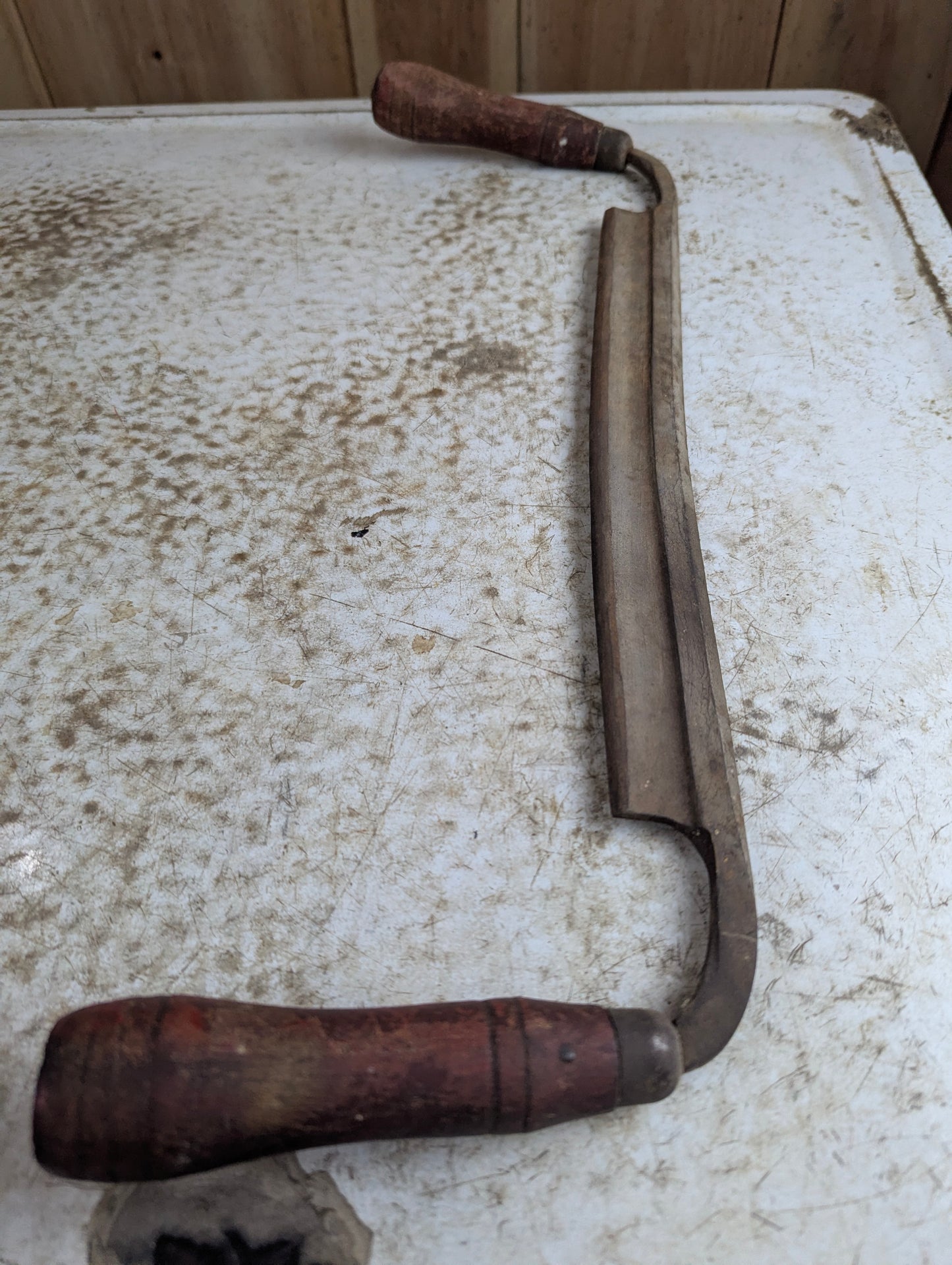 Vintage 12" Draw Knife with Wood Handles - no mark
