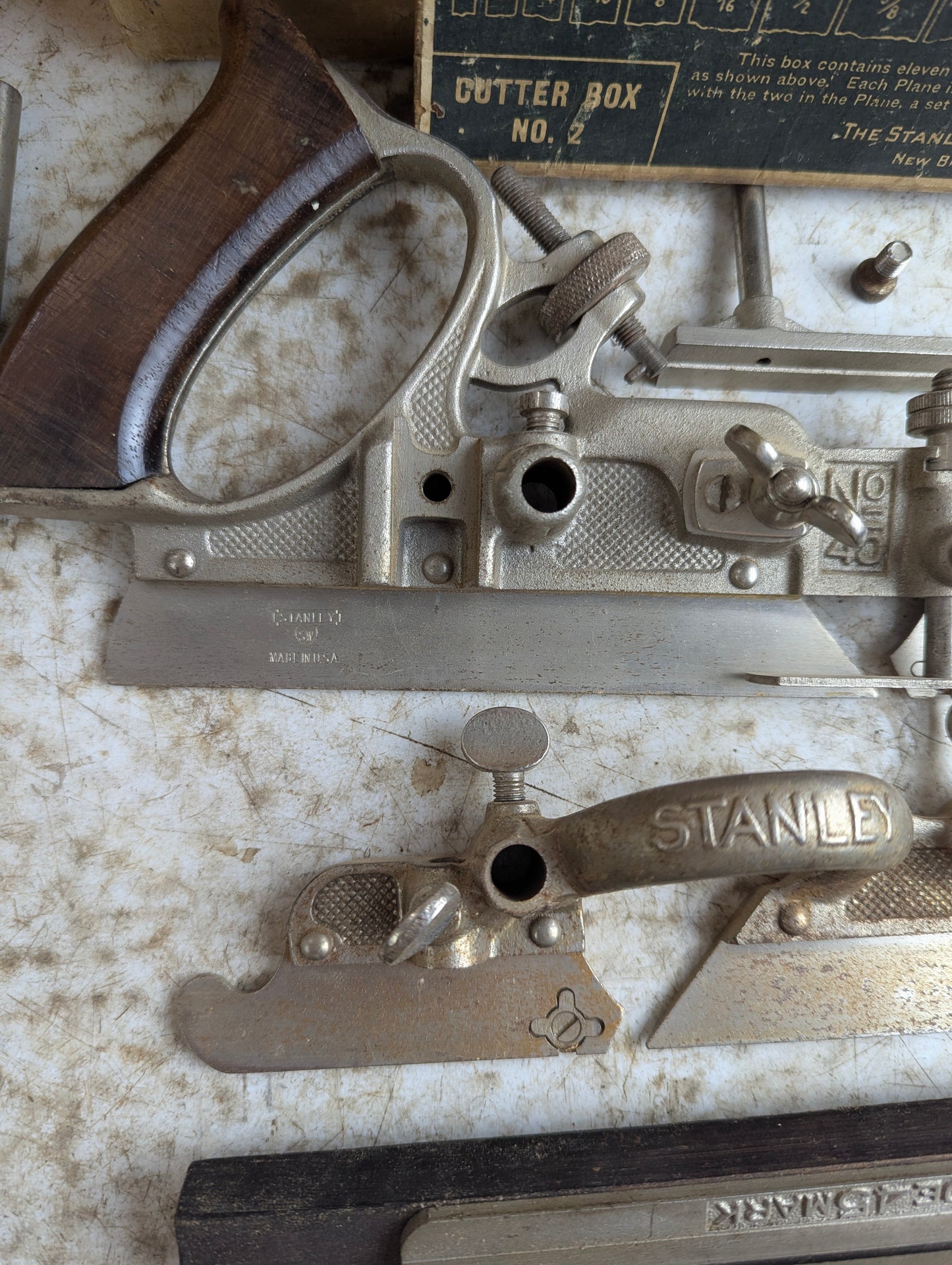 Boxed Vintage Stanley No. 45 Combination Plough Plane with Blades