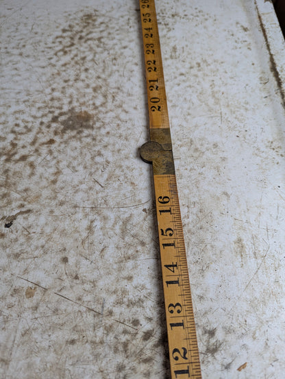 Vintage Made in Holland Warranted Boxwood and Brass 3' Folding Ruler