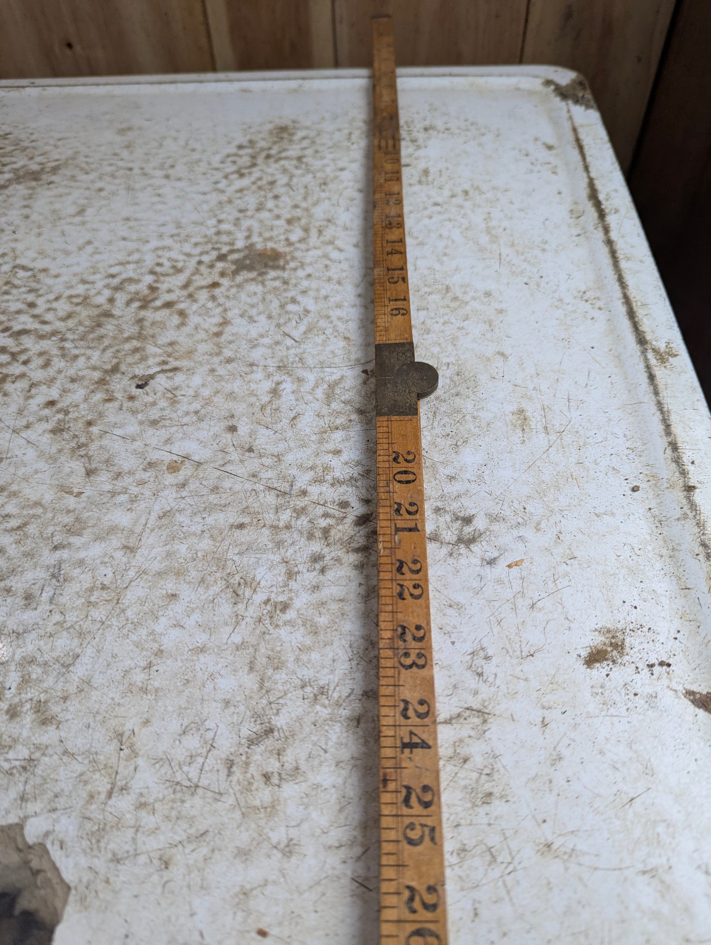 Vintage Made in Holland Warranted Boxwood and Brass 3' Folding Ruler