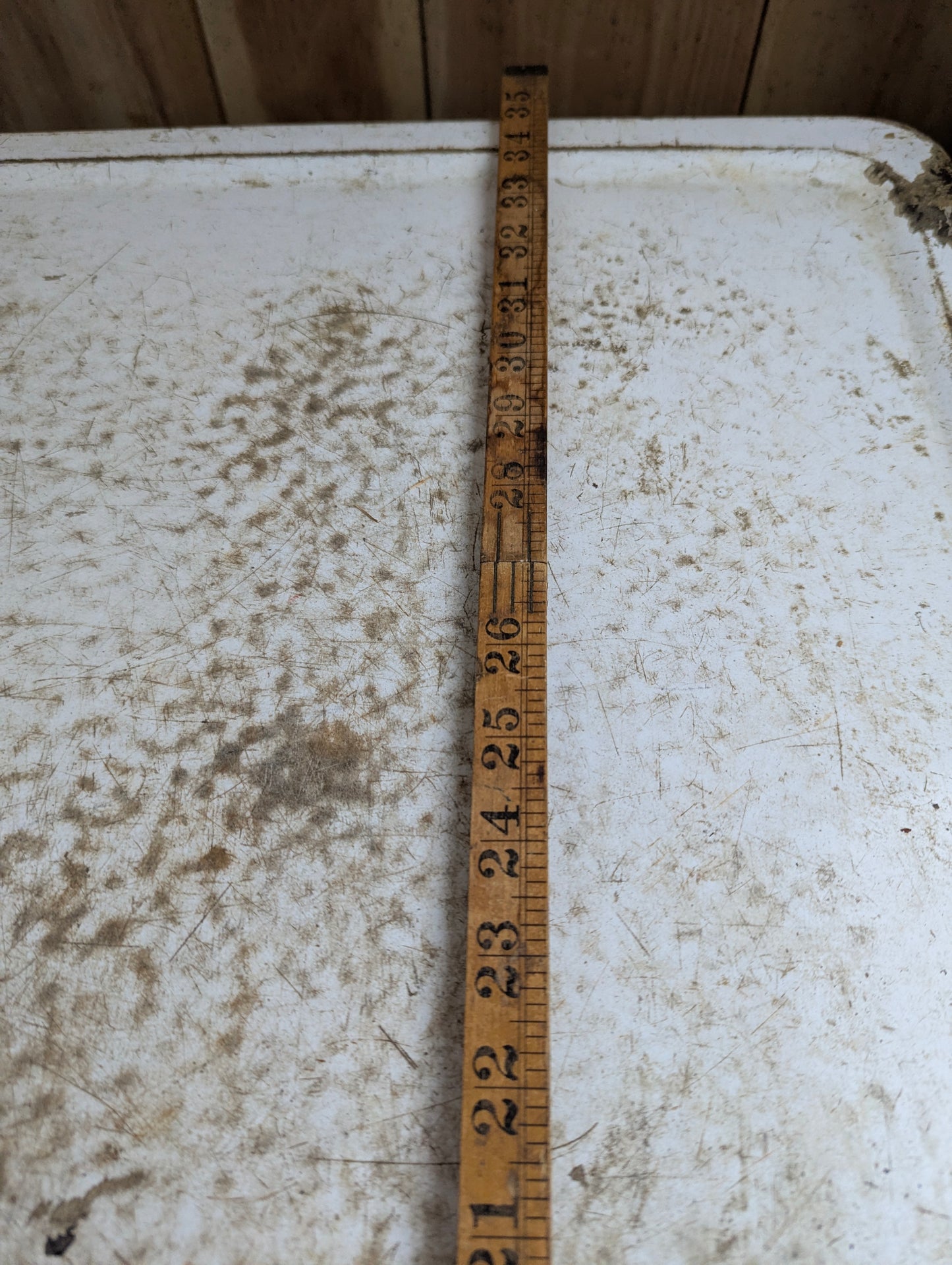 Vintage Made in Holland Warranted Boxwood and Brass 3' Folding Ruler