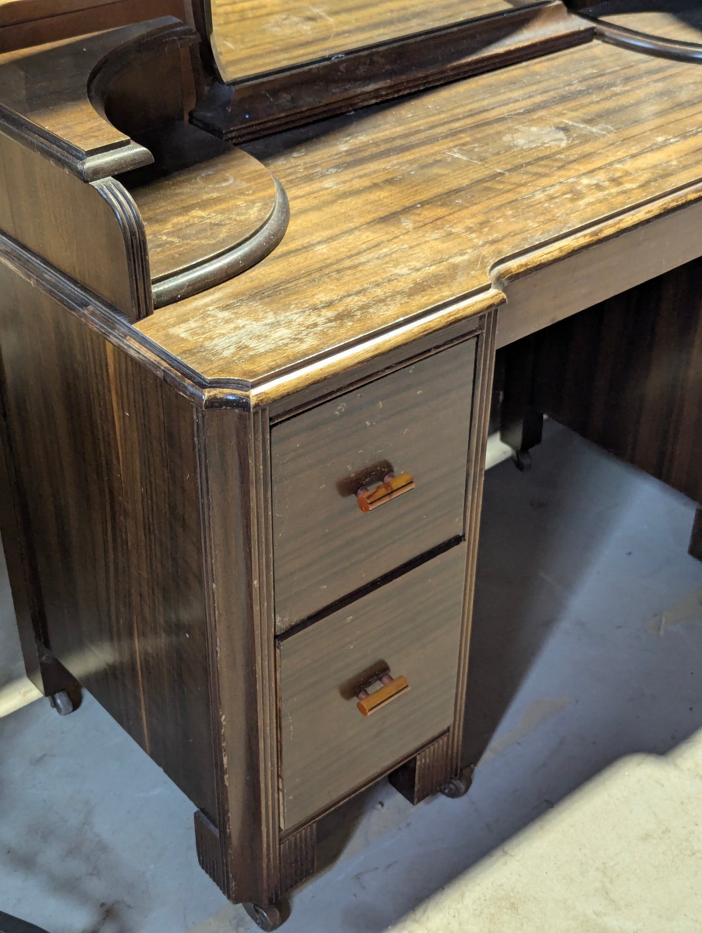 Vintage Vanity with Tall Mirror 41" x 19" x 68"