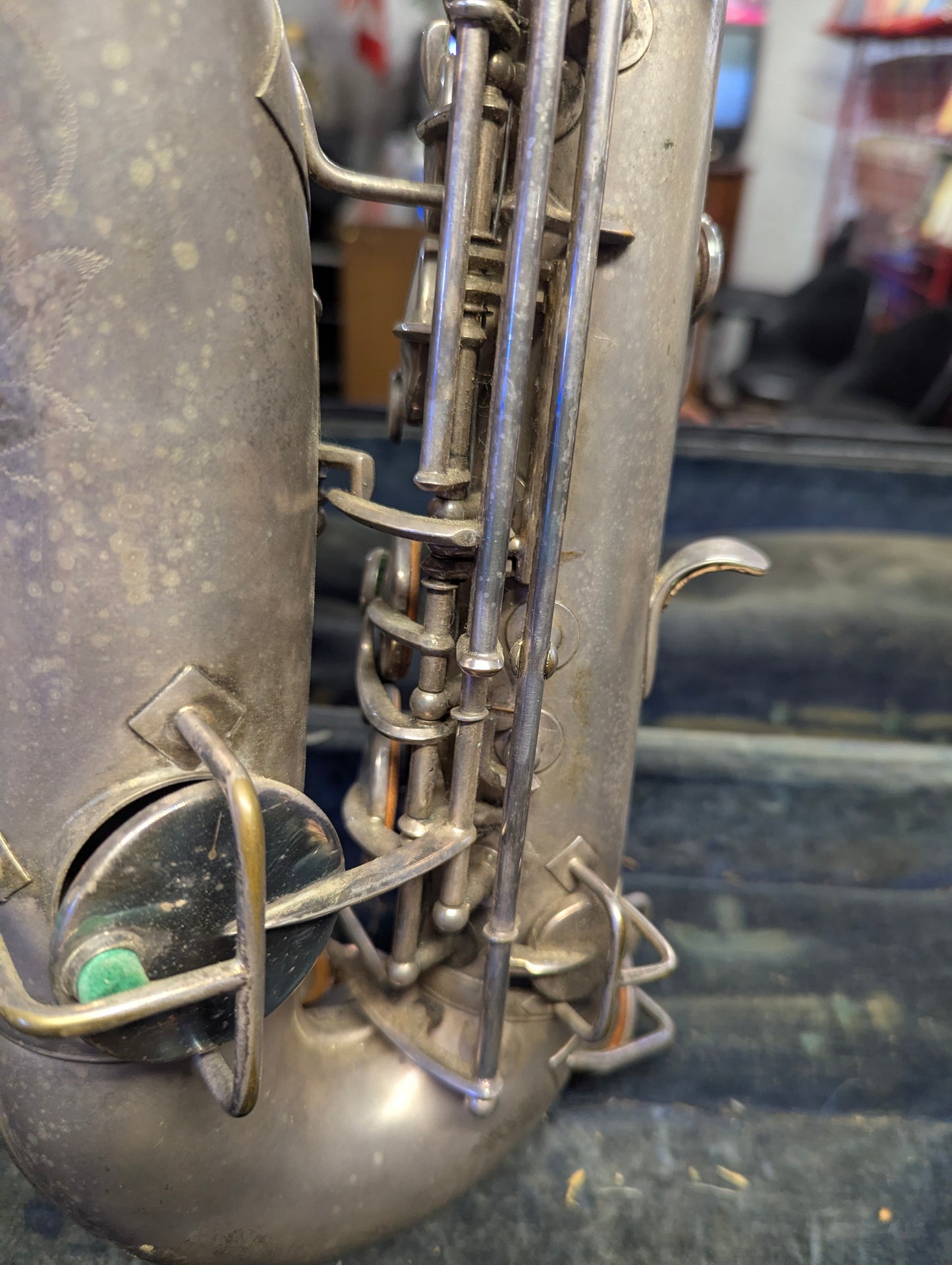 1930 King 'New Voll-True" Silver-plated Eb Alto Saxophone in Case with Selmer S80 F Mouthpiece and Cordier L'unic Reed Cutter
