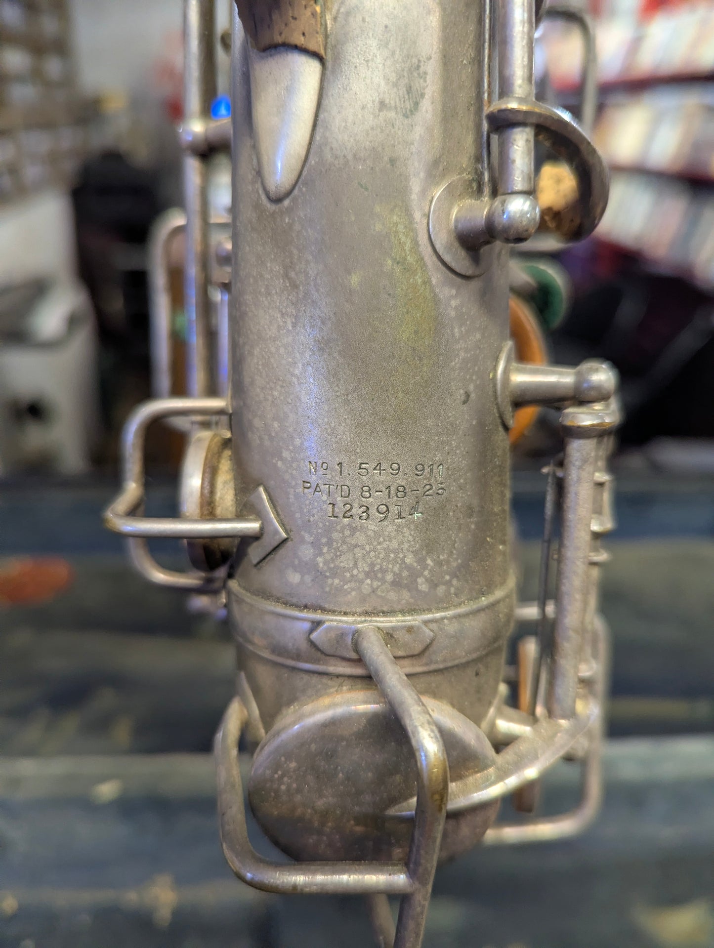 1930 King 'New Voll-True" Silver-plated Eb Alto Saxophone in Case with Selmer S80 F Mouthpiece and Cordier L'unic Reed Cutter