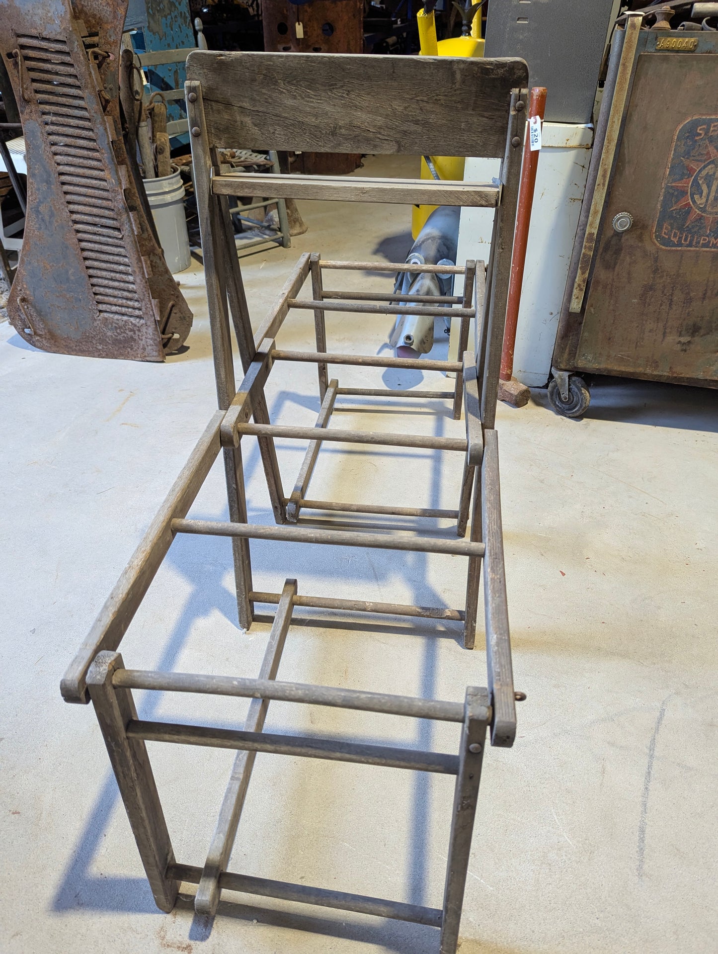 Antique Folding Washtub Stand 51" x 19"