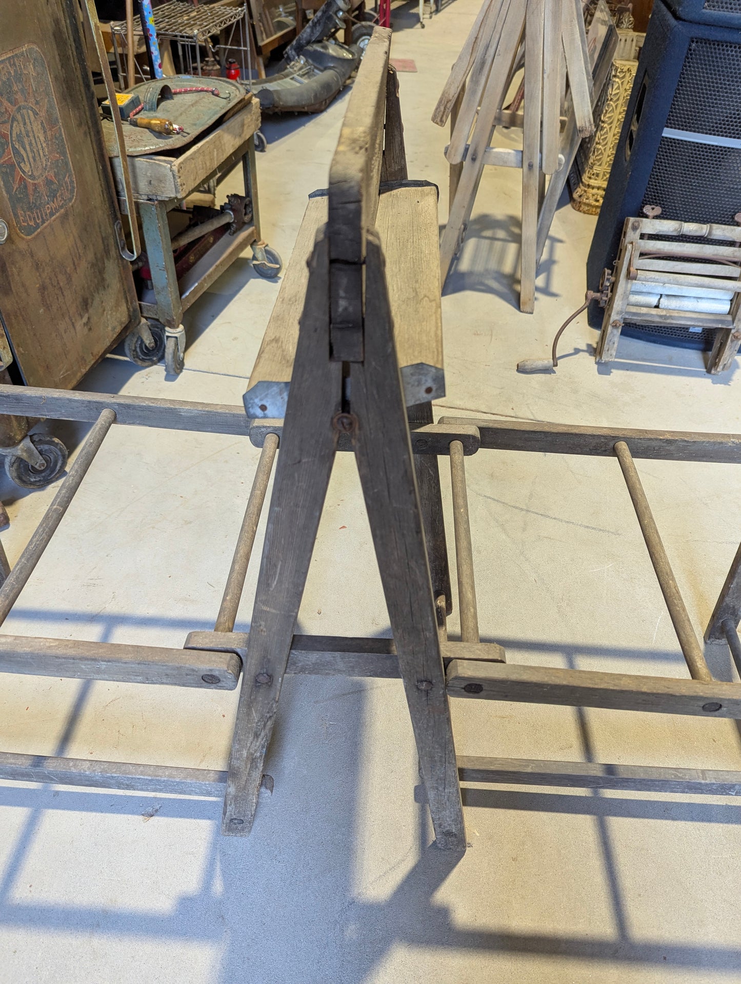 Antique Folding Washtub Stand 51" x 19"