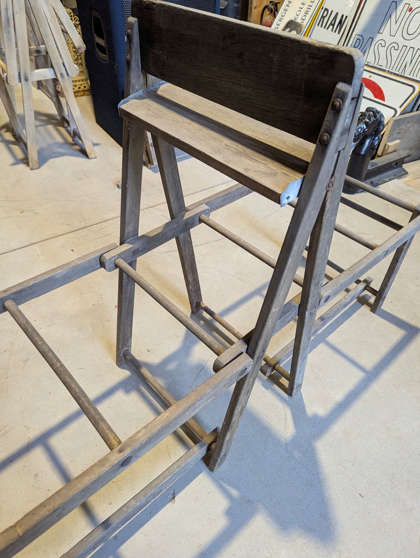 Antique Folding Washtub Stand 51" x 19"