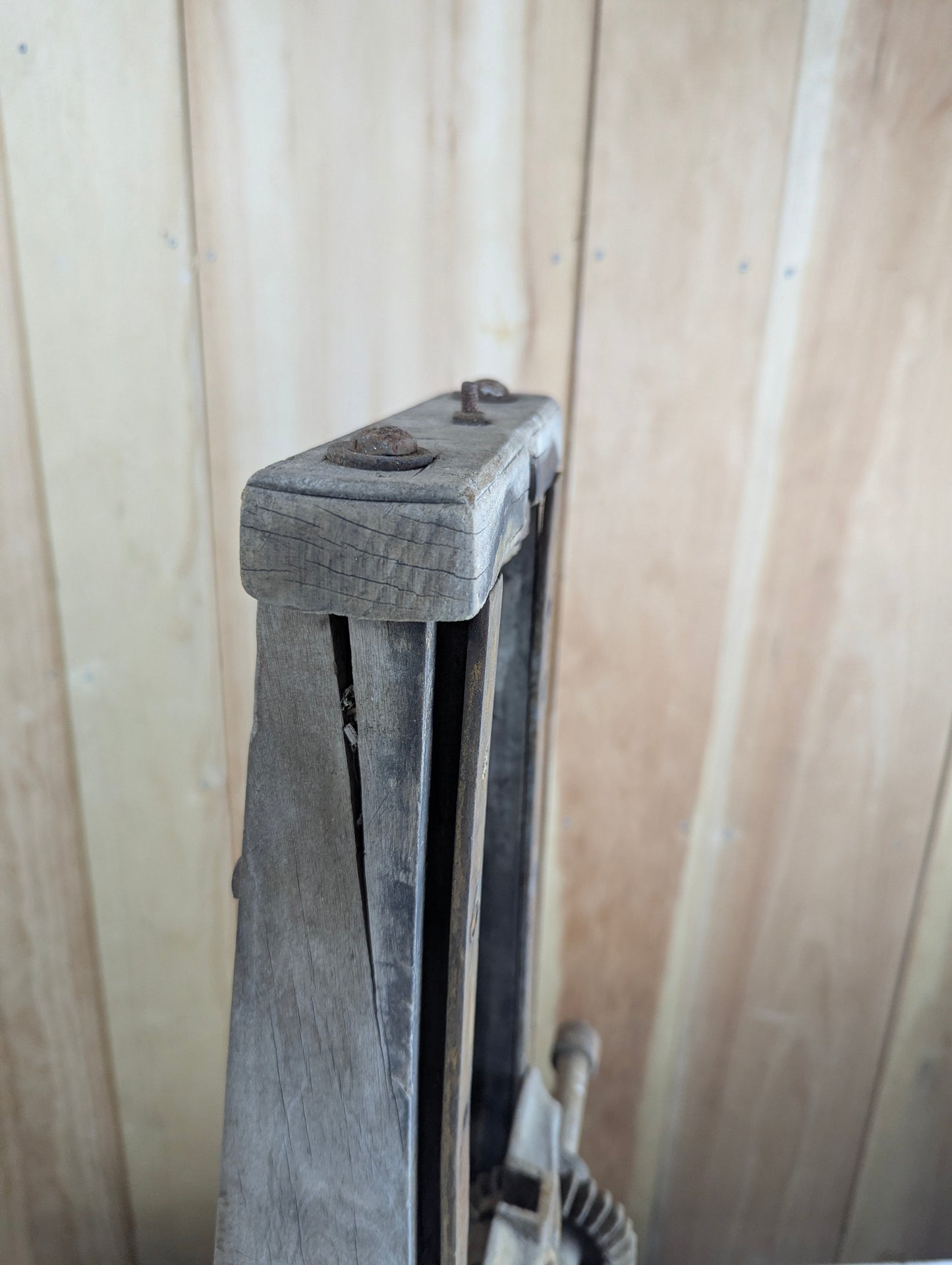Antique Barn Beam Boring Machine Drill Press Timber Frame Auger - for Parts or Restoration