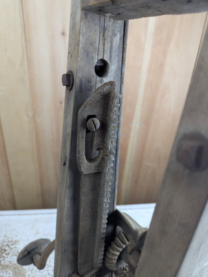 Antique Barn Beam Boring Machine Drill Press Timber Frame Auger - for Parts or Restoration