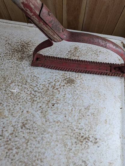 Vintage Grass Whip Sling Blade Weed Cutter with Wood Handle