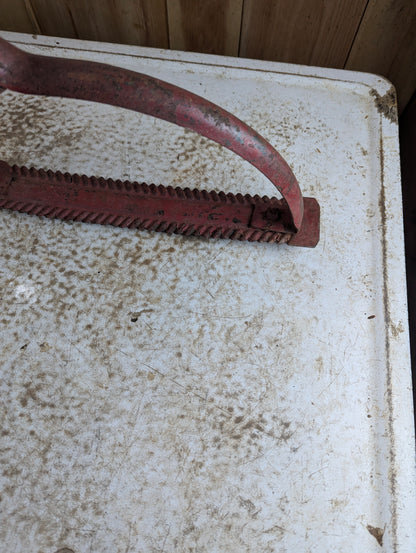 Vintage Grass Whip Sling Blade Weed Cutter with Wood Handle