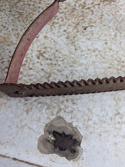 Vintage Grass Whip Sling Blade Weed Cutter with Wood Handle