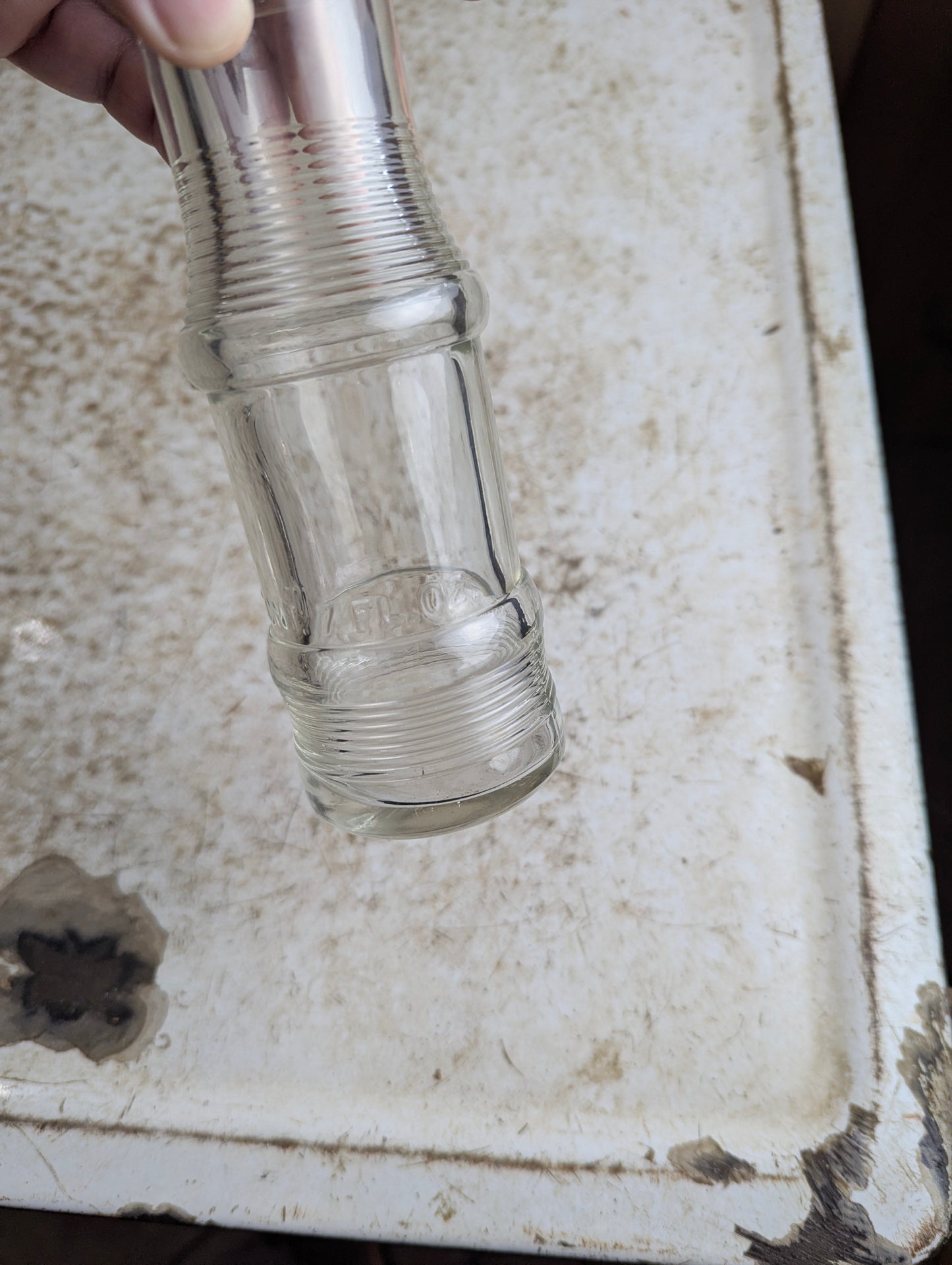 1940s/50s Dominion Glass 7-ounce Ribbed Milk Cream Bottle