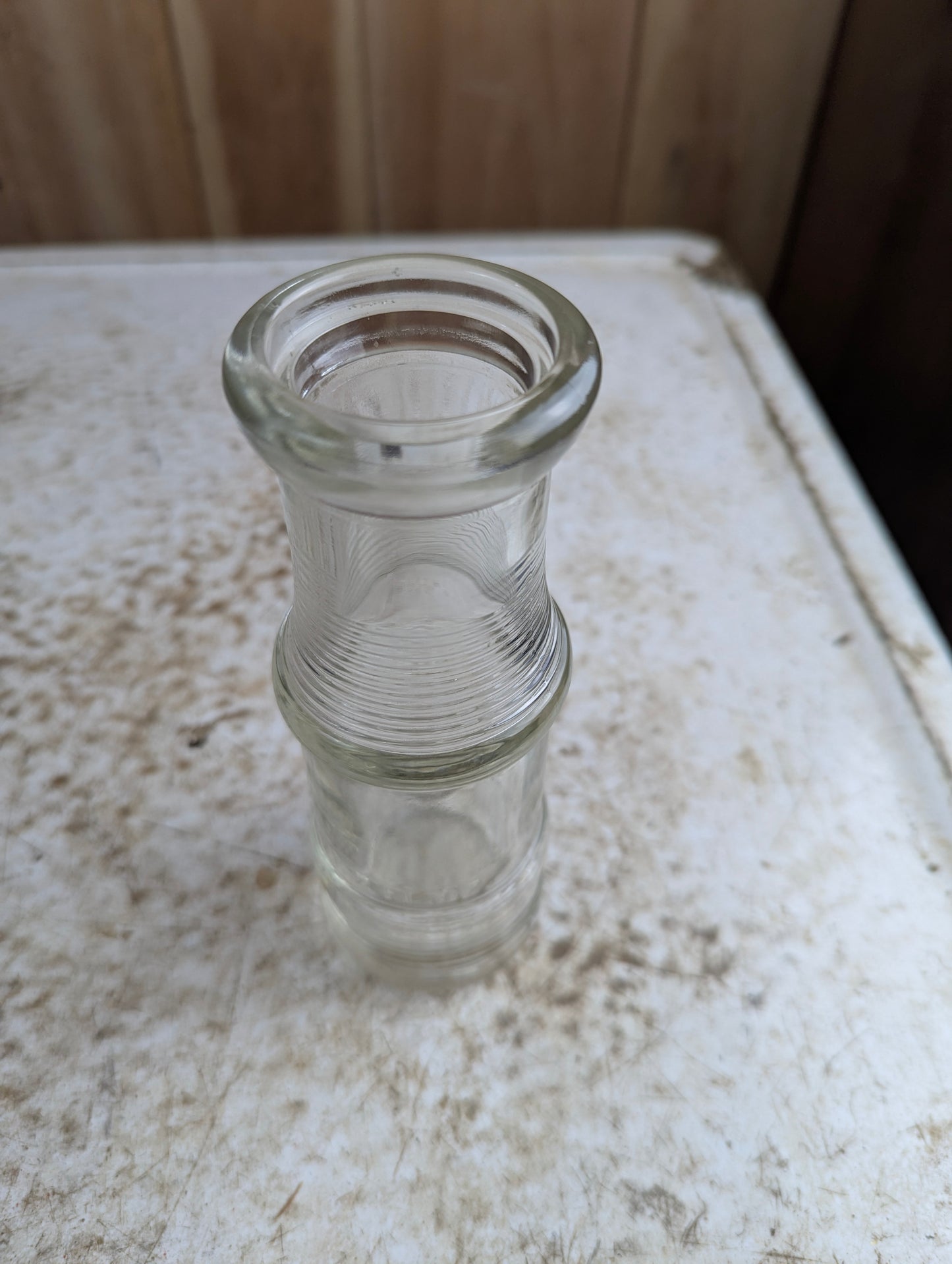 1940s/50s Dominion Glass 7-ounce Ribbed Milk Cream Bottle