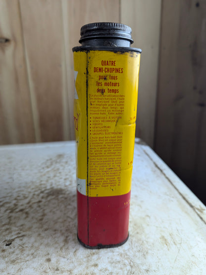 Vintage 1 Quart Shell Quick-Mix Outboard Motor Oil Tin Can