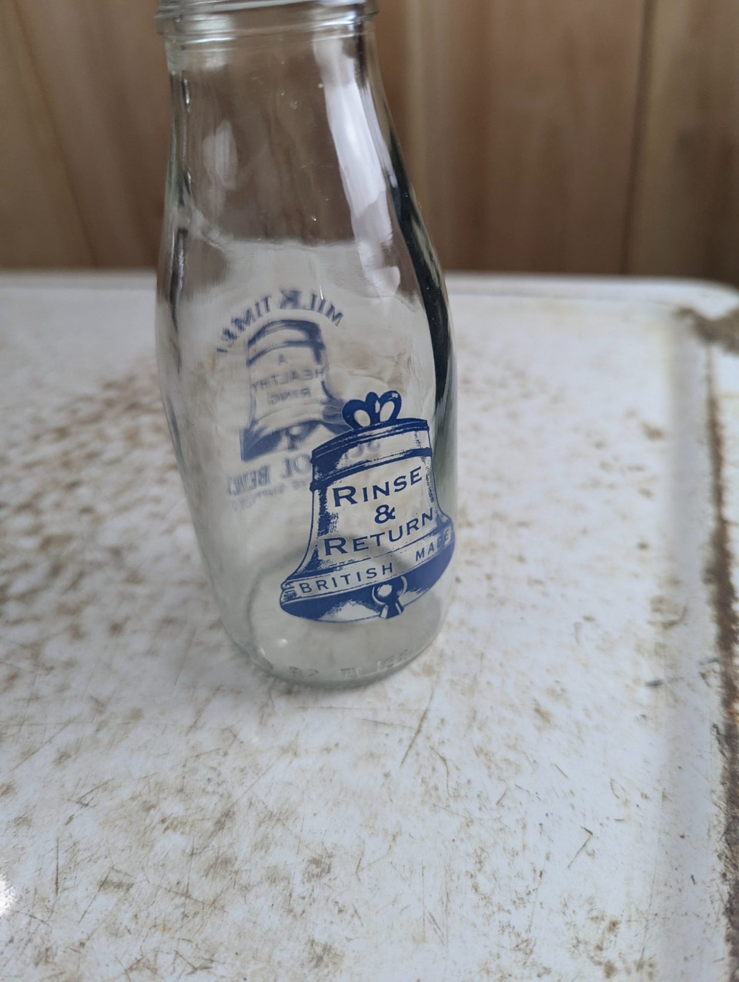 Vintage School Bell Co-operative Supply 189ml British Milk Bottle