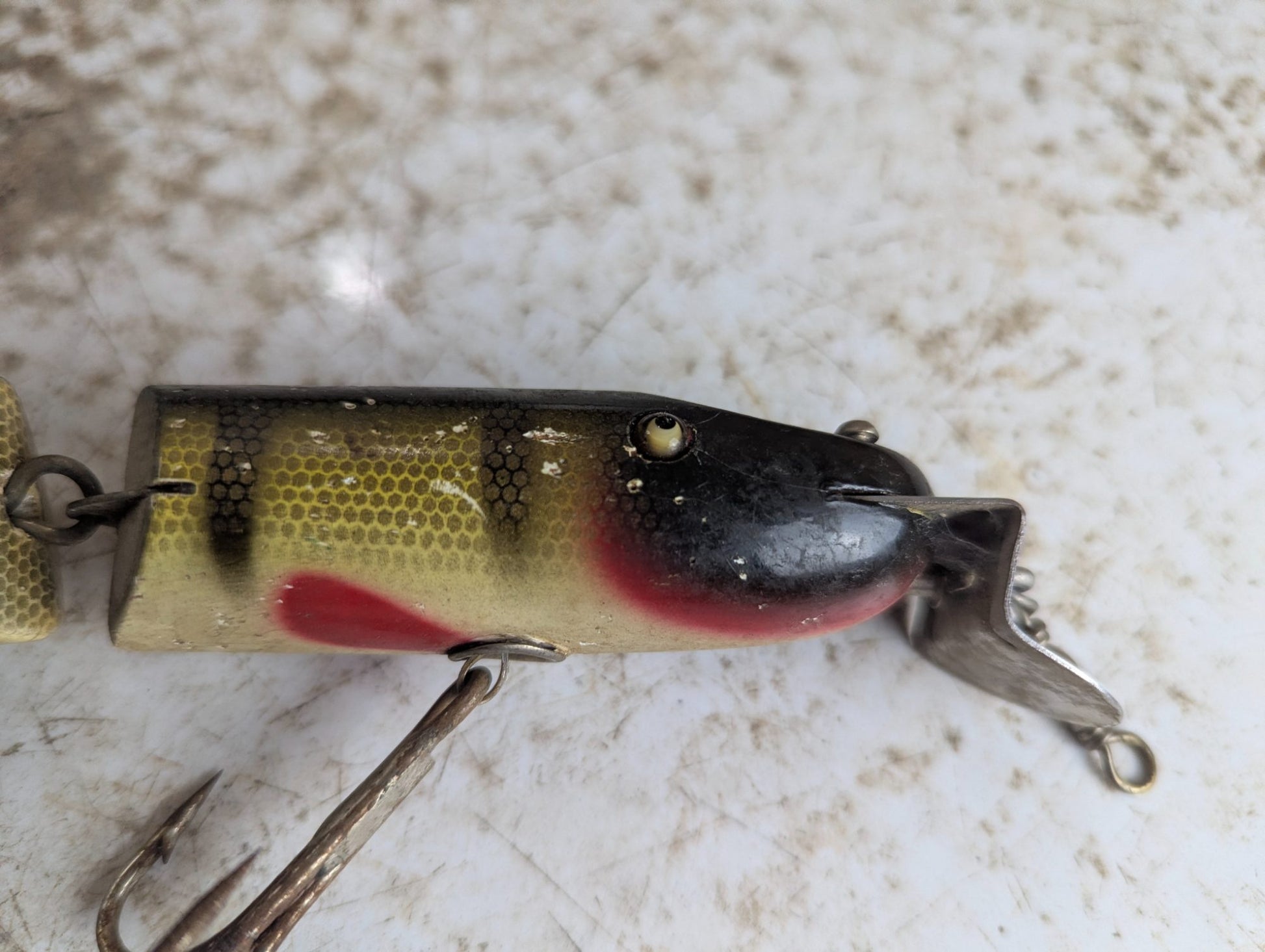 Vintage Creek Chub Pikie Minnow Lure with Glass Eyes and Perch Scale