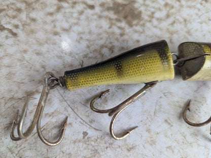 Vintage Creek Chub Pikie Minnow Lure with Glass Eyes and Perch Scale