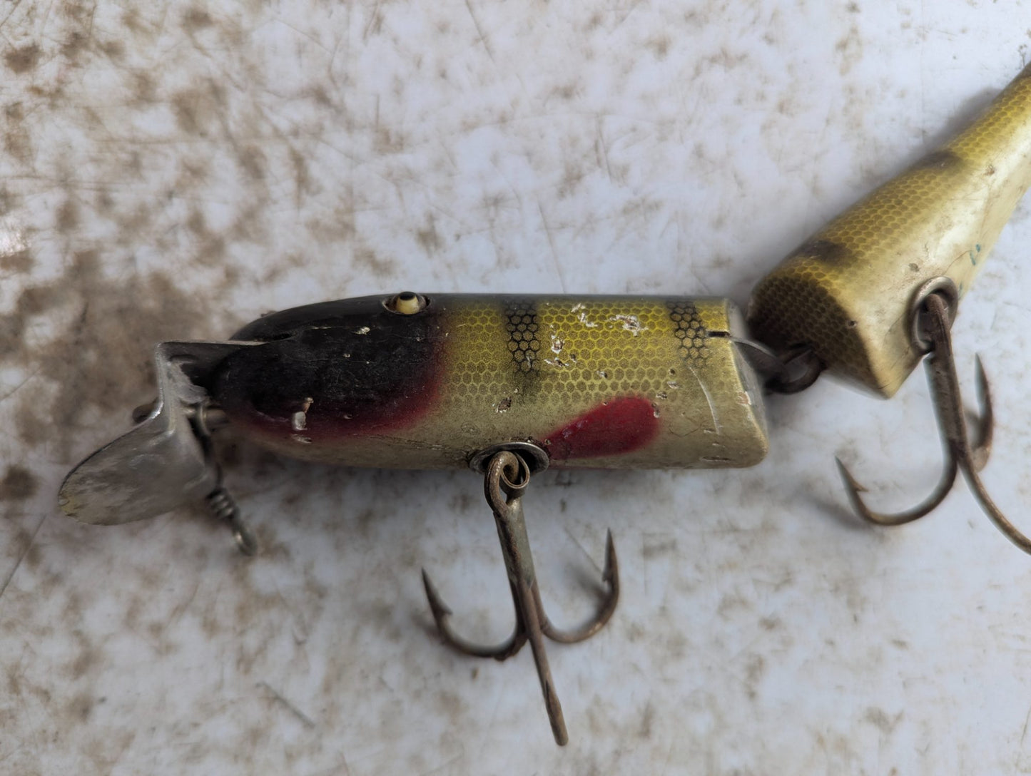 Vintage Creek Chub Pikie Minnow Lure with Glass Eyes and Perch Scale