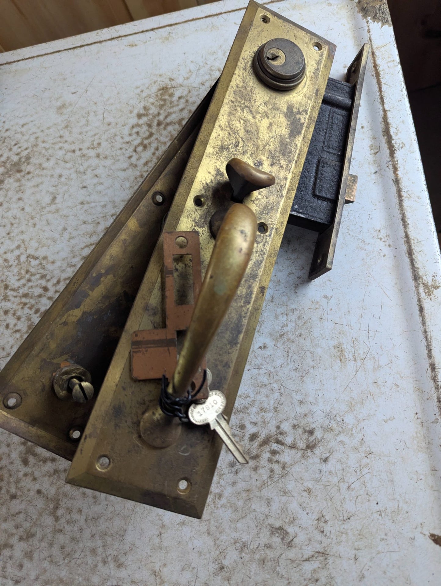 Vintage Sargent Brass Mortise Lock Set