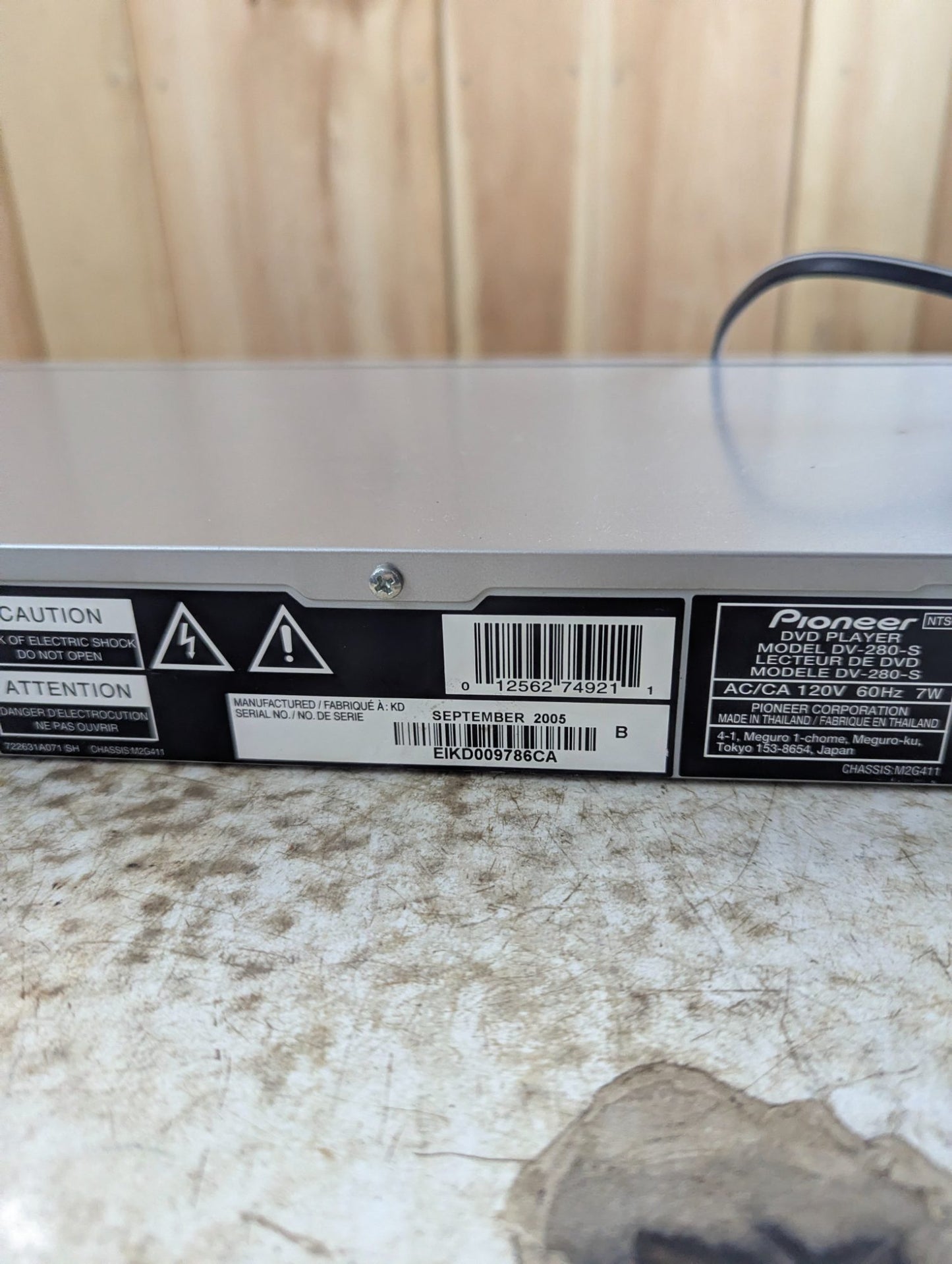 Pioneer DVD Player Model DV-280-S with Remote - Tested Working