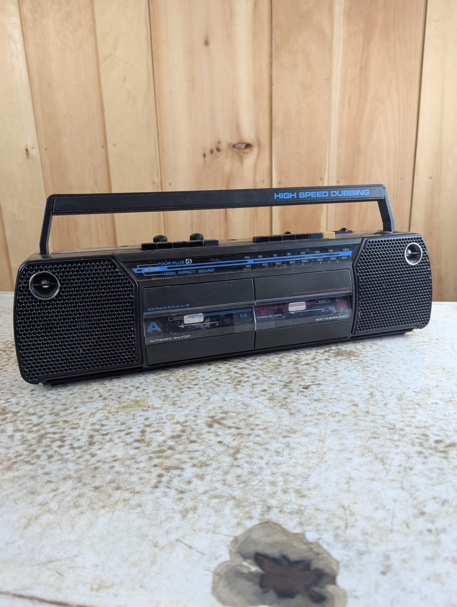 1980s General Electric AM/FM Stereo Dual Cassette Boombox Model 3-5632 - Tested Working