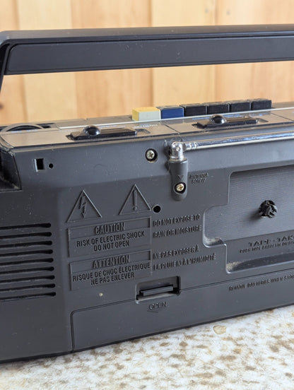 1980s General Electric AM/FM Stereo Dual Cassette Boombox Model 3-5632 - Tested Working