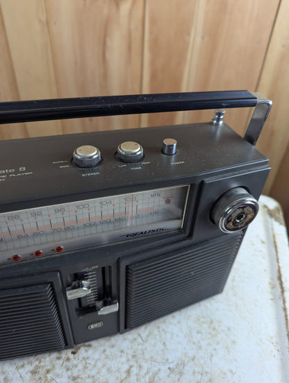 1970s Realistic Concertmate 8 Portable AM/FM Stereo Radio and 8-Track Player - Tested Working