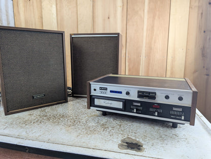 1970s Roberts Stereo 8-Track Cartridge Player with Original Speakers - Tested Working